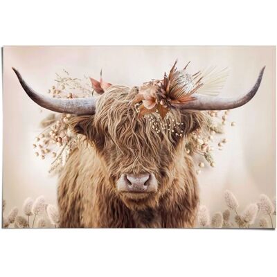 REINDERS - Highlander in Blumen - Beige - Poster REINDERS - Highlander in Blumen - Beige - Poster