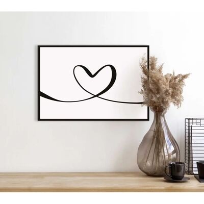 REINDERS - Heart Lines - Schwarz - 30 x 20 x 1,6 cm - Kunstdruck REINDERS - Heart Lines - Schwarz - 30 x 20 x 1,6 cm - Kunstdruck