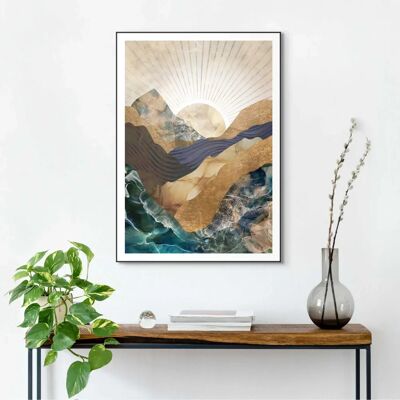 REINDERS - Autumn Mountains - Blau - Wandkunst REINDERS - Autumn Mountains - Blau - Wandkunst