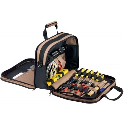 Toolpack Deluxe Werkzeug- und Dokumententasche XL - Robustes 600D-Polyester, 46 Aufbewahrungsoptionen Toolpack Deluxe Werkzeug- und Dokumententasche XL - Robustes 600D-Polyester, 46 Aufbewahrungsoptionen