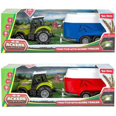 Magni Traktor mit Pferdeanhänger Licht & Ton - Spielzeug Traktor Magni Traktor mit Pferdeanhänger Licht & Ton - Spielzeug Traktor