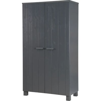 WOOOD Dennis Garderob - 2-dörr, mörkgrå, 111cm x 202cm WOOOD Dennis Garderob - 2-dörr, mörkgrå, 111cm x 202cm
