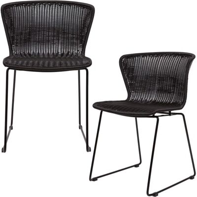 Chaise de jardin Wings WOOOD - Lot de 2 - Noir - Publicité Chaise de jardin Wings WOOOD - Lot de 2 - Noir - Publicité
