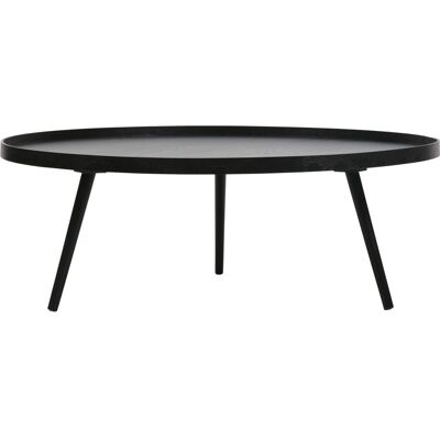 Table Basse Ronde Noire Woood - 100cm - Design Contemporain - Publicité Table Basse Ronde Noire Woood - 100cm - Design Contemporain - Publicité