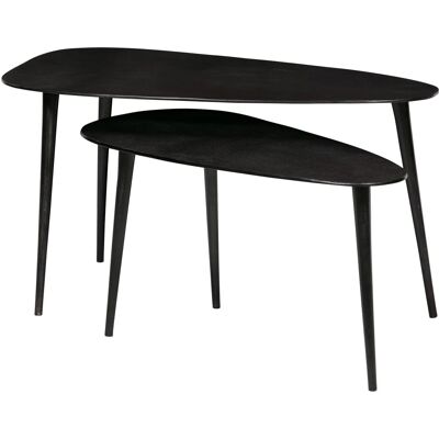 BePureHome Driehoek Bijzettafel - 2 stuks - Zwart - Aluminium BePureHome Driehoek Bijzettafel - 2 stuks - Zwart - Aluminium