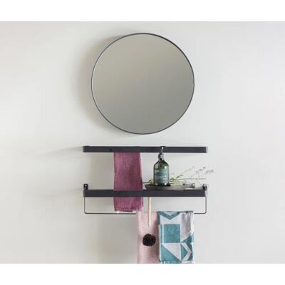 Miroir rond noir WOOOD Doutzen - Type de miroir - Publicité Miroir rond noir WOOOD Doutzen - Type de miroir - Publicité