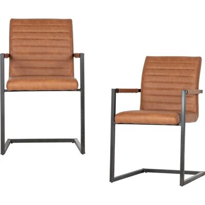 WOOOD - Bas - Marron - PU-Leder - Dining Chair - Publicité WOOOD - Bas - Marron - PU-Leder - Dining Chair - Publicité