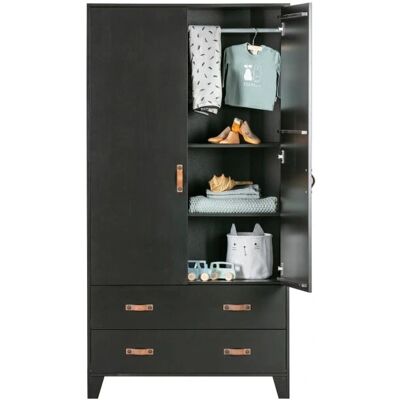 WOOOD Dian Kleiderschrank - 180x94x40cm - Schwarz WOOOD Dian Kleiderschrank - 180x94x40cm - Schwarz