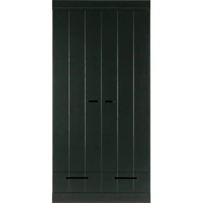 Armoire WOOOD Connect - 94x195x53cm Noir - Publicité Armoire WOOOD Connect - 94x195x53cm Noir - Publicité