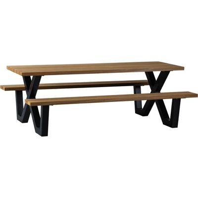 WOOOD Hagebord - FSC Thermo Ayous - X-ben - 206x75x145cm WOOOD Hagebord - FSC Thermo Ayous - X-ben - 206x75x145cm