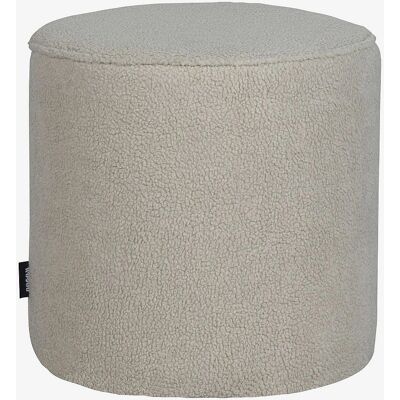 Woood Sara - Rund puff i boucle-stoff ø46cm - Vit Woood Sara - Rund puff i boucle-stoff ø46cm - Vit