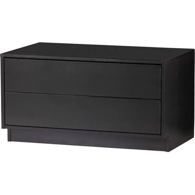 Woood Finca - Massivt furu TV-bänk - Svart - 75cm Woood Finca - Massivt furu TV-bänk - Svart - 75cm