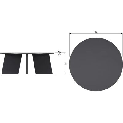 Basiclabel Fries 90cm Zwart Salontafel - Sofabord Basiclabel Fries 90cm Zwart Salontafel - Sofabord