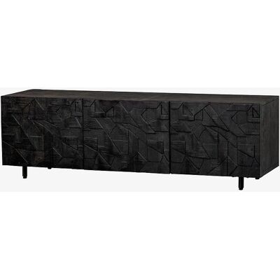 WOOOD Counter TV-Kommode - Schwarz - Holz, Wandmontage, 160cm WOOOD Counter TV-Kommode - Schwarz - Holz, Wandmontage, 160cm