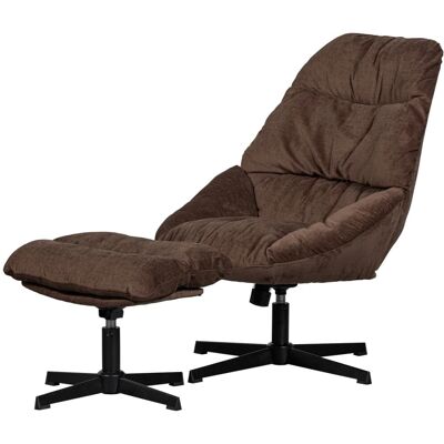 WOOOD Yaro Draaischommel - Chenille Espresso - Lounge Stoel WOOOD Yaro Draaischommel - Chenille Espresso - Lounge Stoel