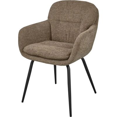 Woood Runa - Taupe - Silla de comedor de tela y metal Woood Runa - Taupe - Silla de comedor de tela y metal