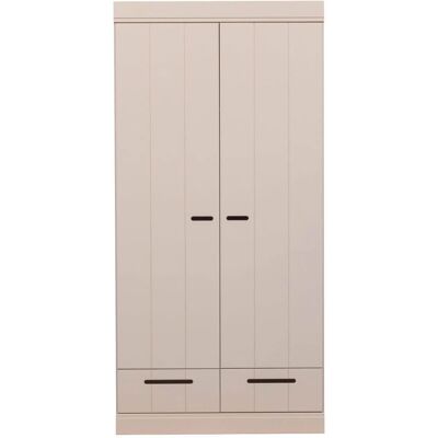 Armario Connect de pino - 2 puertas 2 cajones - Gris claro Armario Connect de pino - 2 puertas 2 cajones - Gris claro
