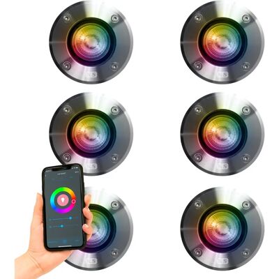KS Verlichting - Grondspot LED Ø11 Rond RVS - Smart WIFI - GU10 6-pack - Buitengrondspot KS Verlichting - Grondspot LED Ø11 Rond RVS - Smart WIFI - GU10 6-pack - Buitengrondspot
