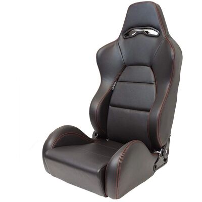 Siège Sport AutoStyle Éco - Cuir synthétique noir et rouge, côté droit Siège Sport AutoStyle Éco - Cuir synthétique noir et rouge, côté droit