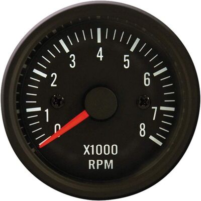 AutoStyle Black Performance Instrument Tachometer - 52mm - Max RPM >8000 AutoStyle Black Performance Instrument Tachometer - 52mm - Max RPM >8000