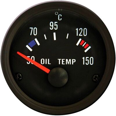 AutoStyle Pi48962 - 52mm Instrumento de temperatura de aceite negro - Rendimiento AutoStyle Pi48962 - 52mm Instrumento de temperatura de aceite negro - Rendimiento