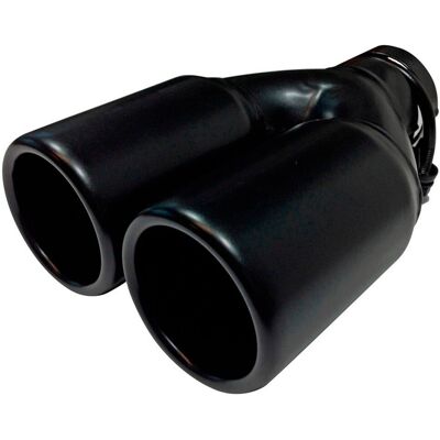 AutoStyle Exhaust Tip Steel Black 2x Round 76mm Length 220mm - Exhaust Tip AutoStyle Exhaust Tip Steel Black 2x Round 76mm Length 220mm - Exhaust Tip