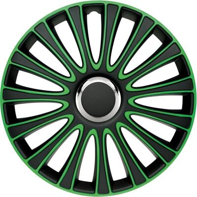 AUTOSTYLE Lemans 14 zwart/groen Wieldop Set - Auto Accessoires AUTOSTYLE Lemans 14 zwart/groen Wieldop Set - Auto Accessoires