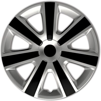 AUTO-STYLE Set med hjulkapslar VR 14-tums Silver/Svart - Bilaccessoarer AUTO-STYLE Set med hjulkapslar VR 14-tums Silver/Svart - Bilaccessoarer