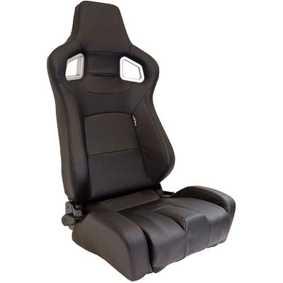 Asiento Deportivo AutoStyle RS6-II - Marco de Acero Ajustable - Negro Asiento Deportivo AutoStyle RS6-II - Marco de Acero Ajustable - Negro