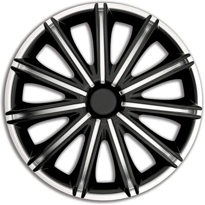 AutoStyle Jeu de 4 Enjoliveurs 18 Pouces Noir Argent AutoStyle Jeu de 4 Enjoliveurs 18 Pouces Noir Argent