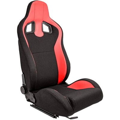 AutoStyle Asiento de Coche - Negro/Rojo Soporte Deportivo - Garantía 2 Años AutoStyle Asiento de Coche - Negro/Rojo Soporte Deportivo - Garantía 2 Años