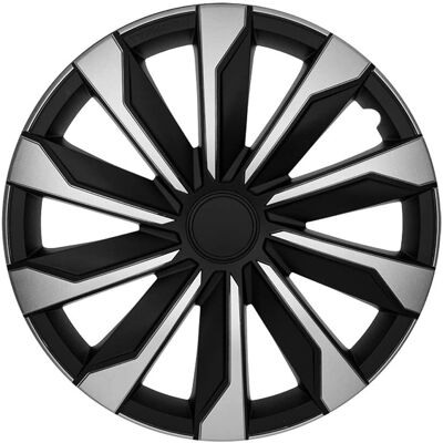 AutoStyle Typhoon Juego de 15 pulgadas Cubiertas de Rueda Plata/Negro AutoStyle Typhoon Juego de 15 pulgadas Cubiertas de Rueda Plata/Negro