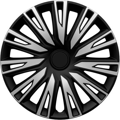 AUTOSTYLE Juego tapacubos 14 pulgadas plateado/negro - Juego tapacubos AUTOSTYLE Juego tapacubos 14 pulgadas plateado/negro - Juego tapacubos