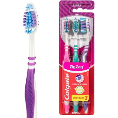Colgate Zig Zag Közepes Fogkefe 3 Db - Fogkefe Colgate Zig Zag Közepes Fogkefe 3 Db - Fogkefe