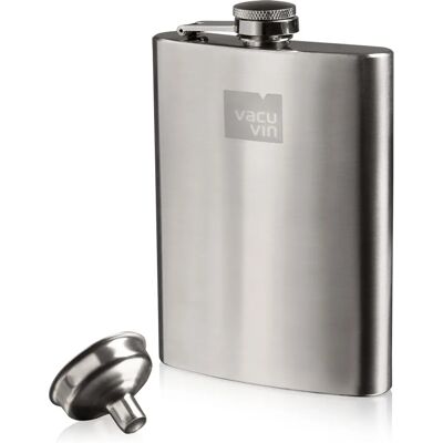Vacu Vin Flachmann - Elegante Edelstahlflasche mit Trichter - 24cl Vacu Vin Flachmann - Elegante Edelstahlflasche mit Trichter - 24cl