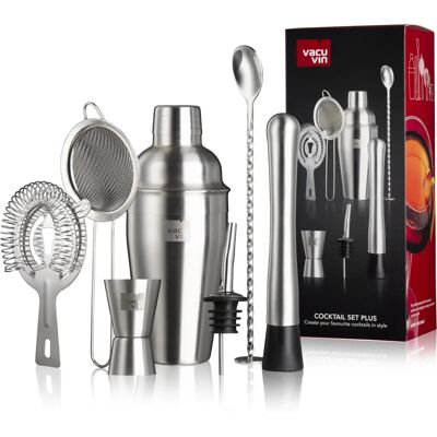 Set de cocktail Vacu Vin - Kit de bar en acier inoxydable 7 pièces - Publicité Set de cocktail Vacu Vin - Kit de bar en acier inoxydable 7 pièces - Publicité