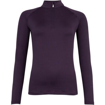 Br XL Violett Hoher Kragen Reißverschluss Langarm T-Shirt Br XL Violett Hoher Kragen Reißverschluss Langarm T-Shirt