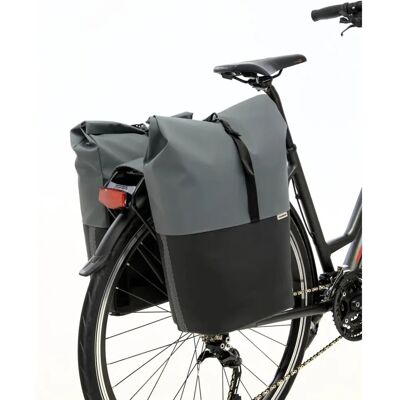 Nieuwe Looxs Nyborg Dubbele Fietstas - Waterafstotend Polyester - 34L - Zwart/Donkergrijs Nieuwe Looxs Nyborg Dubbele Fietstas - Waterafstotend Polyester - 34L - Zwart/Donkergrijs