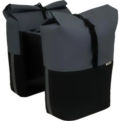 Looxs Nyborg Double MIK Fietstassen - 34L - Zwart-Grijs Looxs Nyborg Double MIK Fietstassen - 34L - Zwart-Grijs