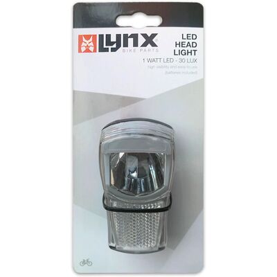 Lynx Fiets Koplamp - 30 Lux LED - Zwart - Fiets Koplamp Lynx Fiets Koplamp - 30 Lux LED - Zwart - Fiets Koplamp