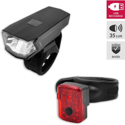 Lynx Hoogwaardige USB Fietsverlichtingsset - Fietsverlichting Lynx Hoogwaardige USB Fietsverlichtingsset - Fietsverlichting