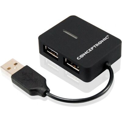Conceptronic C4PUSB2 USB-Hub - 4 Anschlüsse - Kompakt - Schwarz Conceptronic C4PUSB2 USB-Hub - 4 Anschlüsse - Kompakt - Schwarz