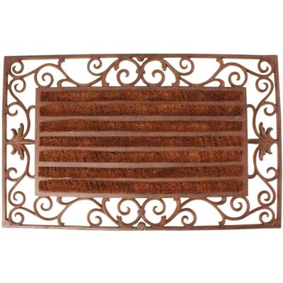 Tapis d'entrée en fonte et fibre de coco Esschert Design - 74x46cm - Style campagnard - Publicité Tapis d'entrée en fonte et fibre de coco Esschert Design - 74x46cm - Style campagnard - Publicité