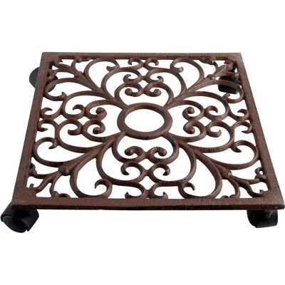 Accessorio per piante Esschert Design TG40 - Carrello in ghisa con ruote in plastica Accessorio per piante Esschert Design TG40 - Carrello in ghisa con ruote in plastica