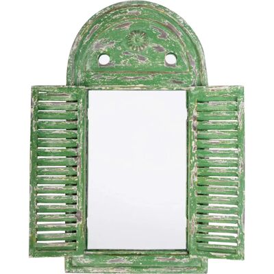 Espelho de Parede Redondo Estilo Louvre - Espelho, Verde, 39x55cm Espelho de Parede Redondo Estilo Louvre - Espelho, Verde, 39x55cm
