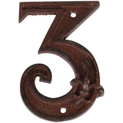 Esschert Design DB62-3 Nummerbord - Roestkleurig - Huis- of villa-nummer Esschert Design DB62-3 Nummerbord - Roestkleurig - Huis- of villa-nummer