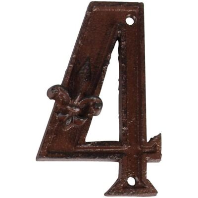 Esschert Design Número 4 - Letras y Números Decorativos Esschert Design Número 4 - Letras y Números Decorativos