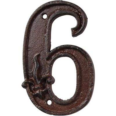 Numéro de Maison 6 en Fonte - Numéro Décoratif - Publicité Numéro de Maison 6 en Fonte - Numéro Décoratif - Publicité