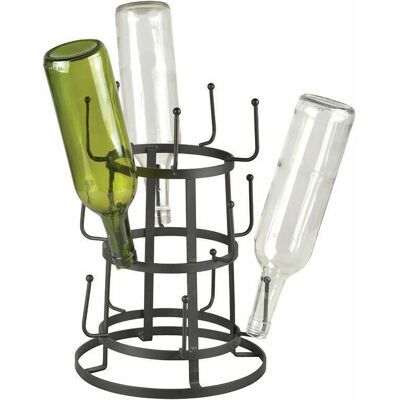 Esschert Design - Round metal bottle dryer 24 cm - Black - Bottle dryer rack Esschert Design - Round metal bottle dryer 24 cm - Black - Bottle dryer rack