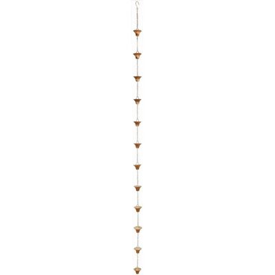 Esschert Design Copper Rain Chain - 2.54m Decorative Garden Accessory Esschert Design Copper Rain Chain - 2.54m Decorative Garden Accessory